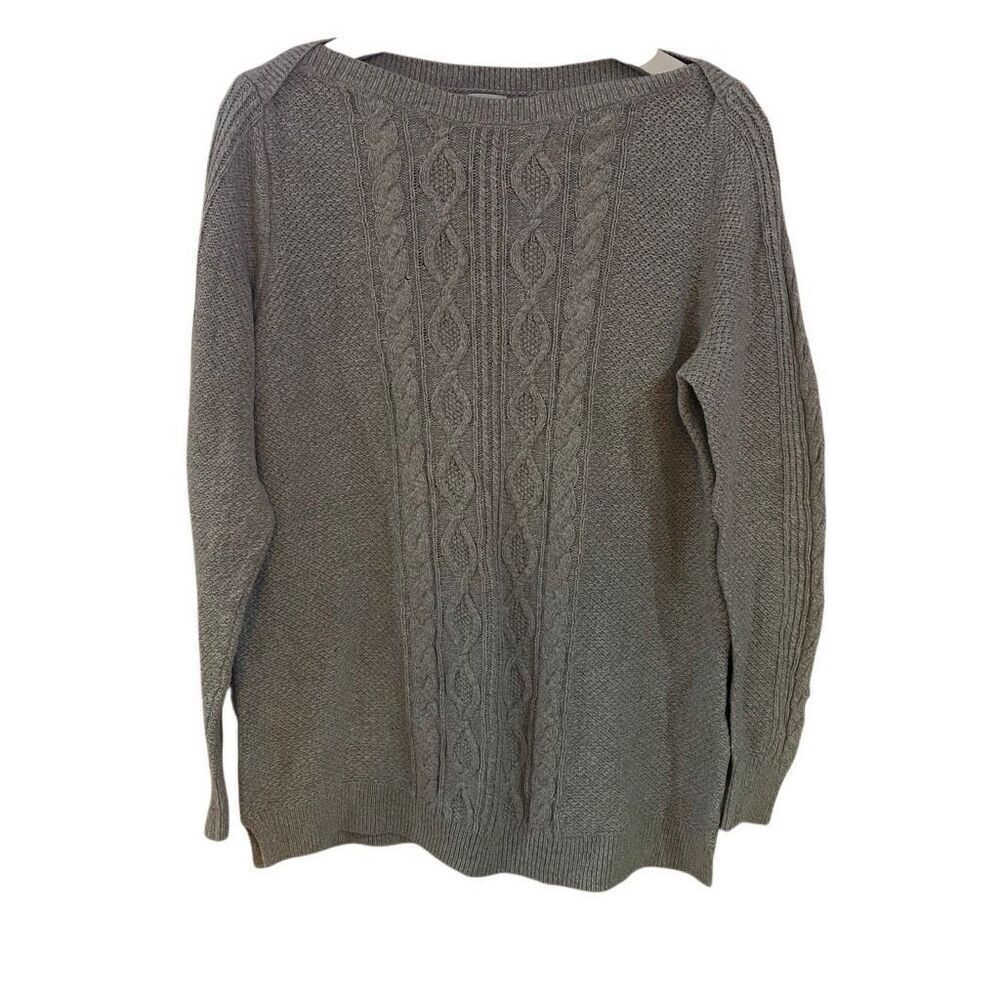 Crown & Ivy large gray sweater long sleep wool blend